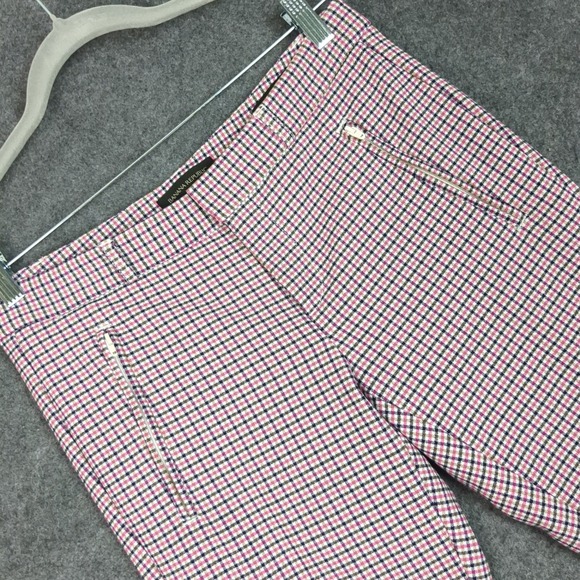 Banana Republic Pants - Banana Republic Sloan Skinny Pants Womens 2 Pink Navy Gingham Plaid Zip Pocket